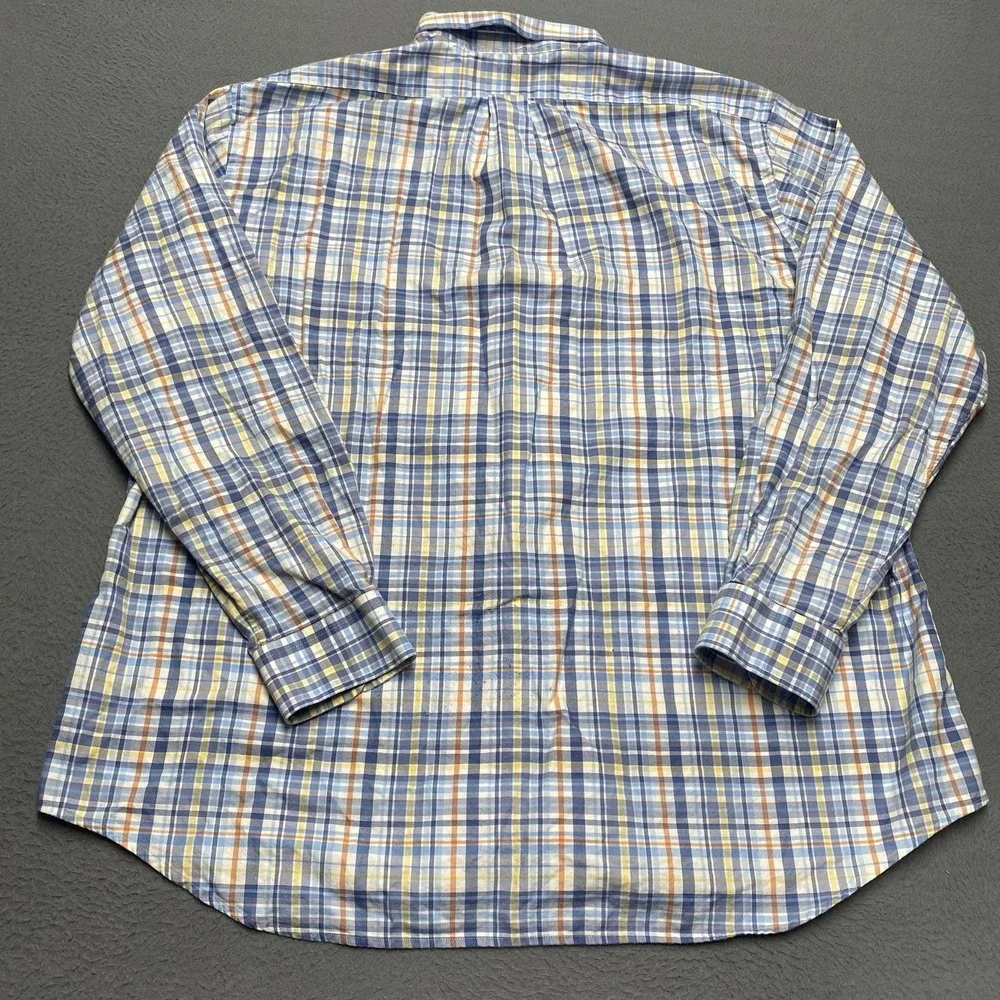 Vineyard Vines Shirt Mens 2XL Blue Plaid Long Sleeve Tucker Slim Fit Button Down